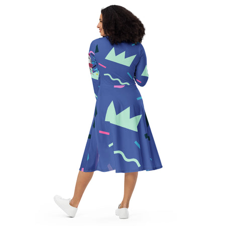 Liberté Chérie™ | <b>Robe Féministe Midi Simone 90' bleu électrique</b>