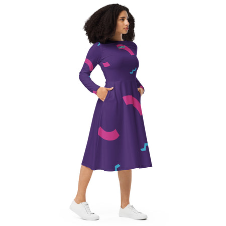 Liberté Chérie™ | <b>Robe Féministe Midi Simone 90' Purple</b>