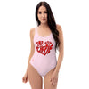 Liberté Chérie™ | <b>Maillot De Bain Féministe Une Pièce Mon Coeur Rose</b>