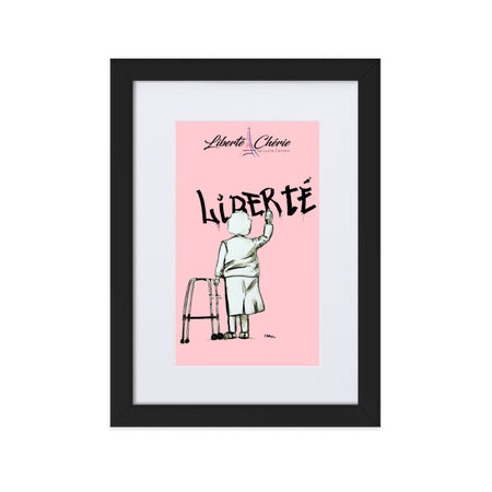 Liberté Chérie™ | <b>Affiche Pop Art Féministe Encadrée Mamie Rose</b>