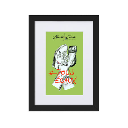 Liberté Chérie™ | <b>Affiche Pop Art Féministe Tous Egaux Vert</b>