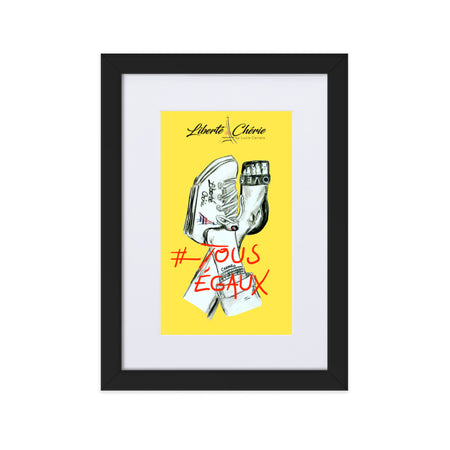 Liberté Chérie™ | <b>Affiche Pop Art Féministe Tous Egaux Jaune</b>