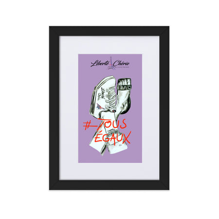 Liberté Chérie™ | <b>Affiche Pop Art Féministe Tous Egaux Lilas</b>