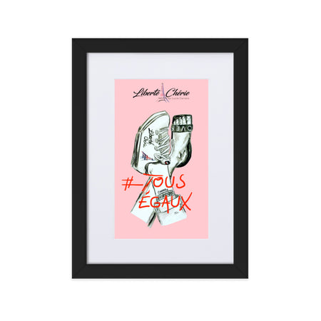 Liberté Chérie™ | <b>Affiche Pop Art Féministe Tous Egaux Rose</b>