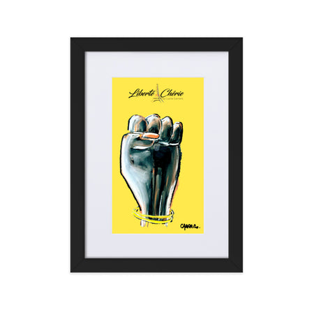 Liberté Chérie™ | <b>Affiche Pop Art Féministe  Encadrée Girl Power Jaune</b>