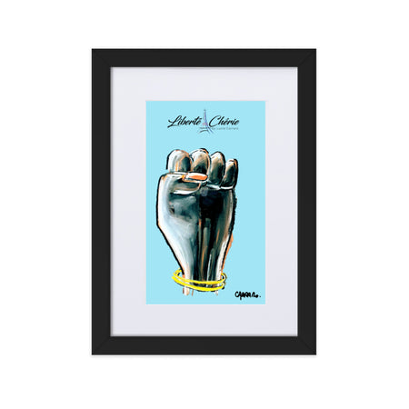 Liberté Chérie™ | <b>Affiche Pop Art Féministe Encadrée Girl Power Bleu</b>
