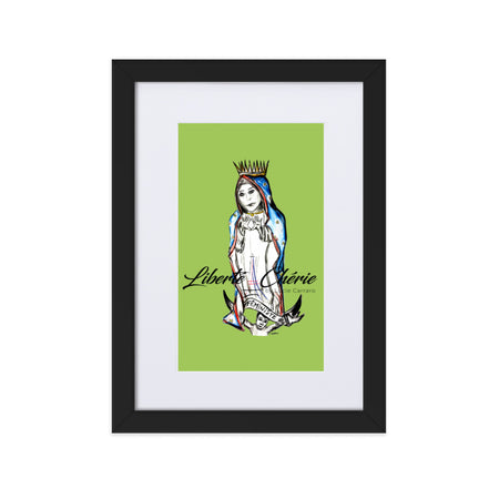 Liberté Chérie™ | <b>Affiche Pop Art Féministe Notre Dame Liberté Vert</b>