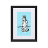 Liberté Chérie™ | <b>Affiche Pop Art Féministe Encadrée Bleu</b>