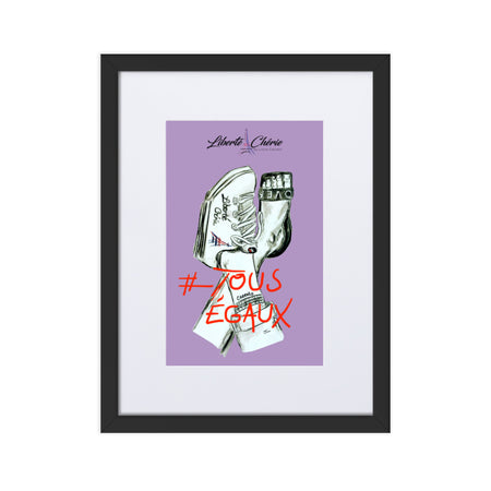 Liberté Chérie™ | <b>Affiche Pop Art Féministe Tous Egaux Lilas</b>