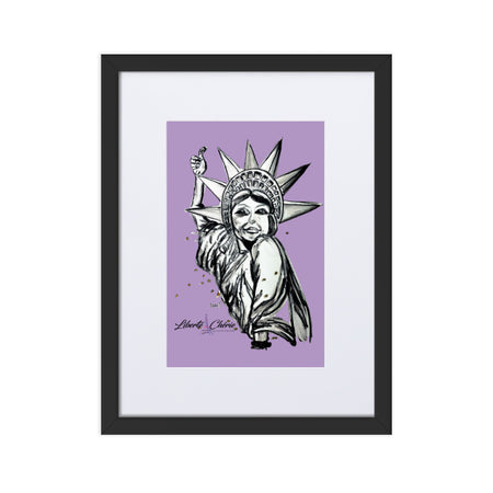 Liberté Chérie™ | <b>Affiche Pop Art Féministe Encadrée Statut : Libéré</b>