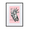 Liberté Chérie™ | <b>Affiche Pop Art Féministe Encadrée Statut : Libéré Rose</b>