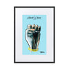 Liberté Chérie™ | <b>Affiche Pop Art Féministe Encadrée Girl Power Bleu</b>