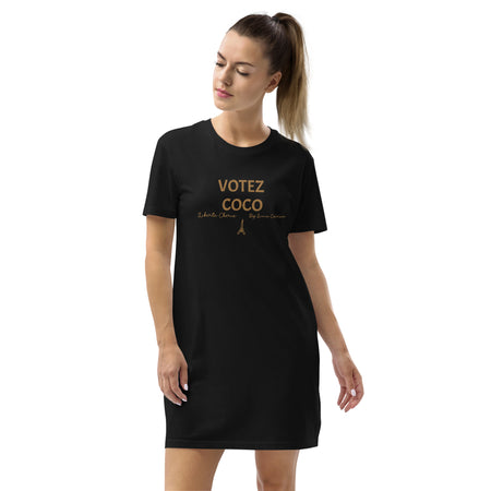Liberté Chérie™ | <b>Robe T-Shirt Féministe Brodée Votez Coco</b>