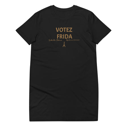 Liberté Chérie™ | <b>Robe T-Shirt Féministe Brodée Votez Frida</b>