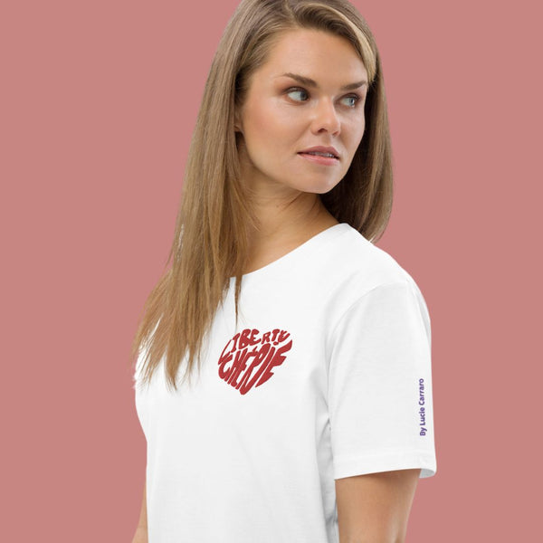 Liberté Chérie™ | <b>T-Shirt Féministe Unisexe Brodé Mon Coeur</b>
