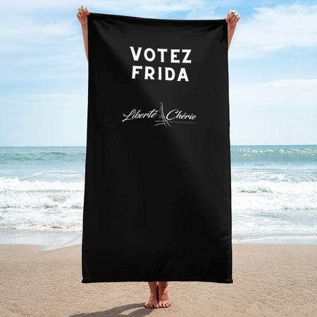 Liberté Chérie™ | <b>Serviette Féministe Votez Frida Noire</b>