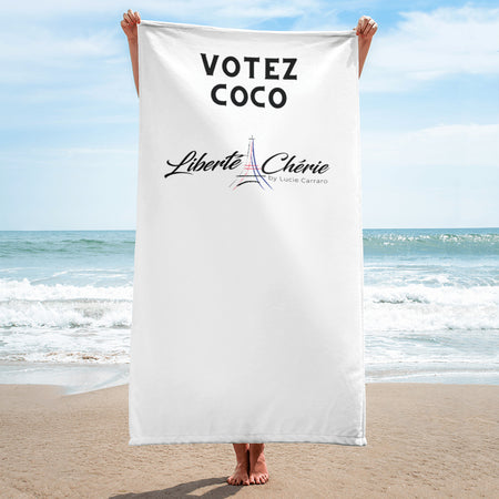 Liberté Chérie™ | <b>Serviette Féministe Votez Coco Blanche</b>