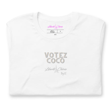 Liberté Chérie™ | <b>T-shirt Féministe Brodé Unisexe Votez Coco</b>