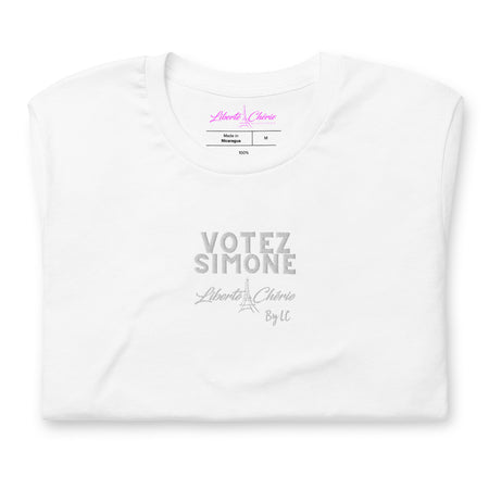 Liberté Chérie™ | <b>T-shirt Féministe Brodé Unisexe Votez Simone</b>
