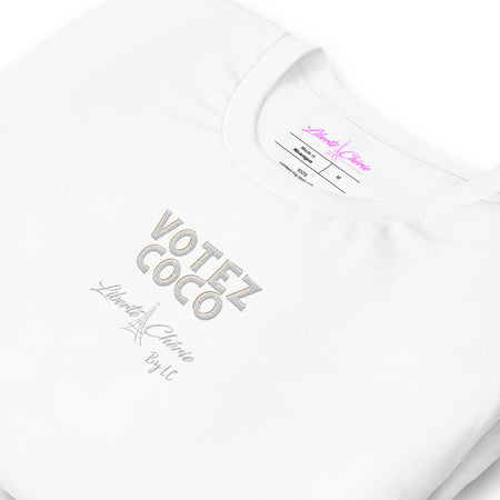 Liberté Chérie™ | <b>T-shirt Féministe Brodé Unisexe Votez Coco</b>
