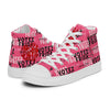 Liberté Chérie™ | <b>Baskets Féministes Hautes En Toile Femme Votez Frida Rose</b>